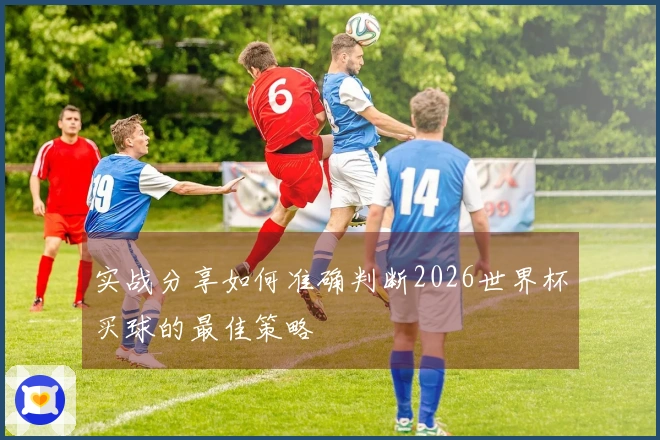 实战分享如何准确判断2026世界杯买球的最佳策略